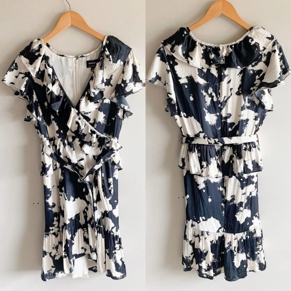 Bardot New Women’s Size 6 Small Tie Dye Print Ruffle Mini Dress with Belt NWT - Picture 6 of 10